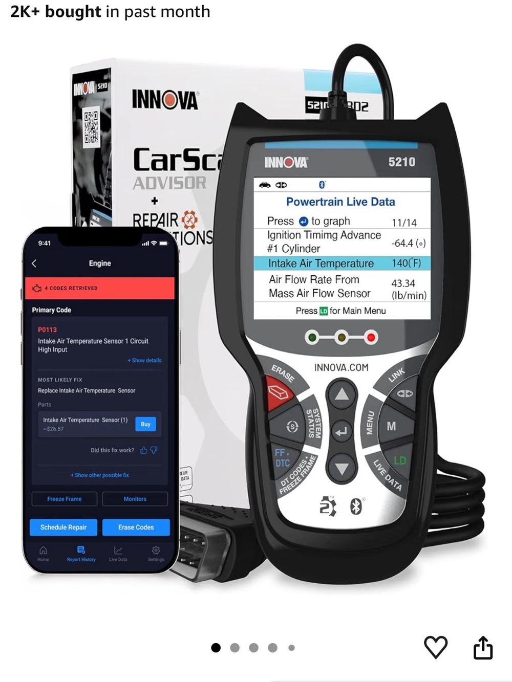 BRAND NEW IN BOX Innova 5210 OBD2 Scanner & Engine Code Reader